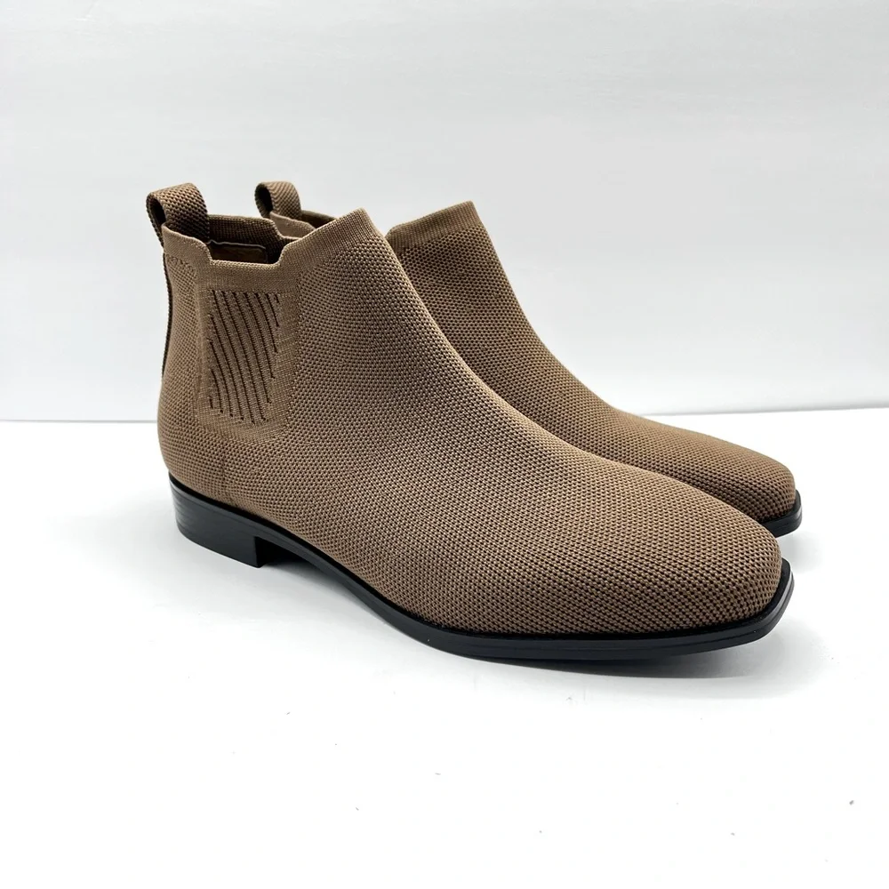 VIVAIA Women’s 7-7.5 38 Espresso Ryan Pro Pull On Boots Chelsea Short Square Toe